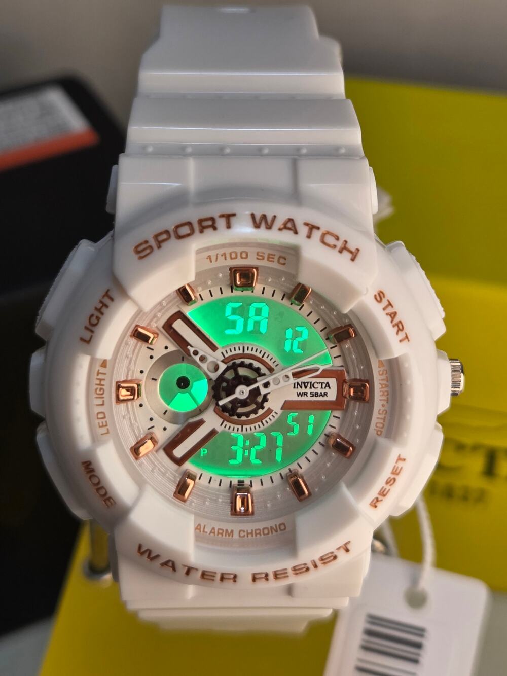 Invicta Celestial 70323 Unisex Quartz Ana Digi Watch 44mm White Rose Gold New